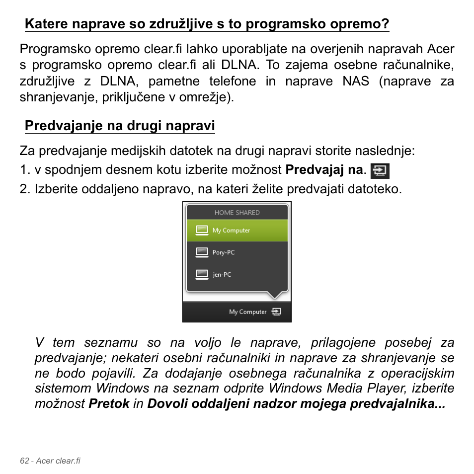 Predvajanje na drugi napravi | Acer Aspire V5-551G User Manual | Page 2010 / 3584