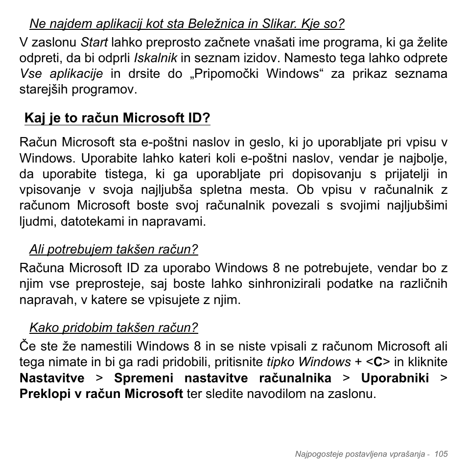 Kaj je to račun microsoft id | Acer Aspire V5-551G User Manual | Page 2053 / 3584