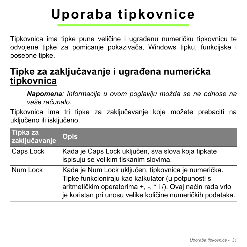Uporaba tipkovnice | Acer Aspire V5-551G User Manual | Page 2095 / 3584