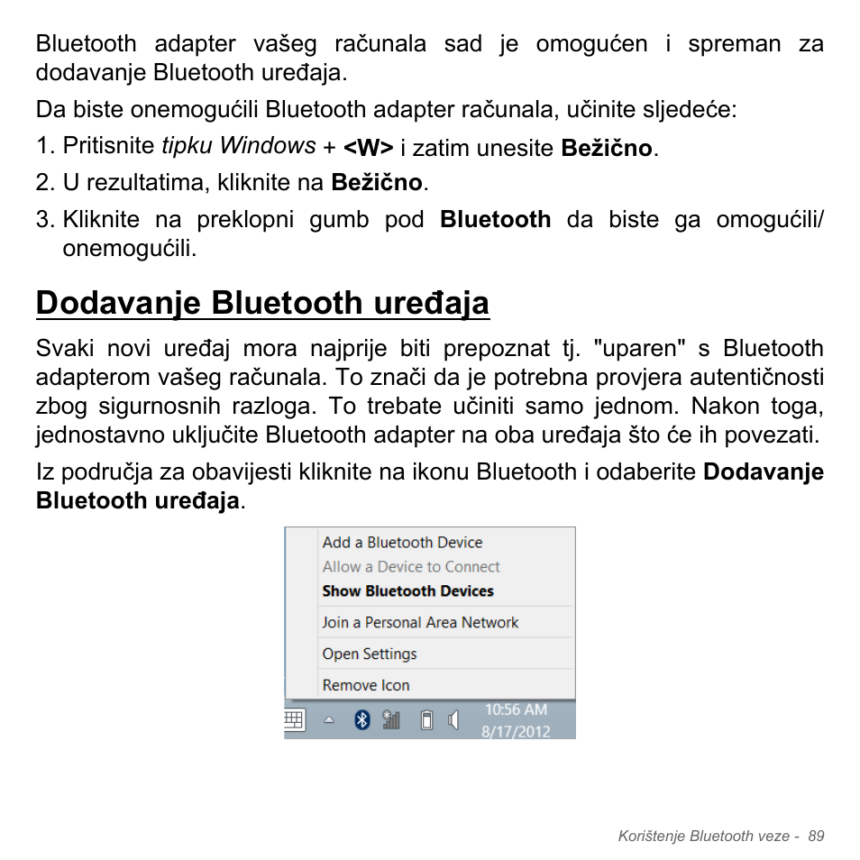 Dodavanje bluetooth uređaja | Acer Aspire V5-551G User Manual | Page 2153 / 3584