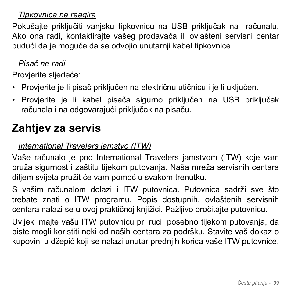 Zahtjev za servis | Acer Aspire V5-551G User Manual | Page 2163 / 3584