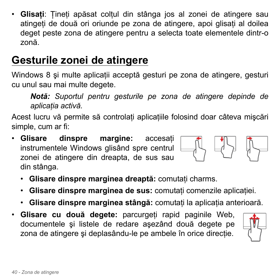 Gesturile zonei de atingere | Acer Aspire V5-551G User Manual | Page 2224 / 3584