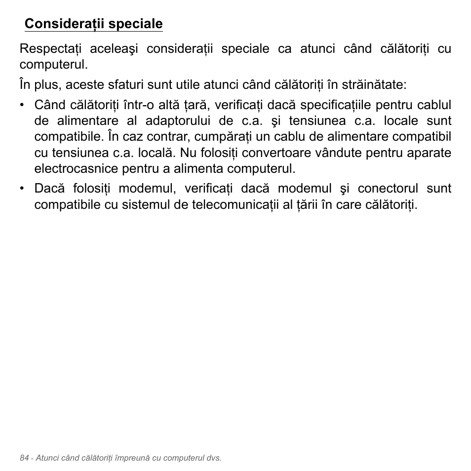 Consideraţii speciale | Acer Aspire V5-551G User Manual | Page 2268 / 3584