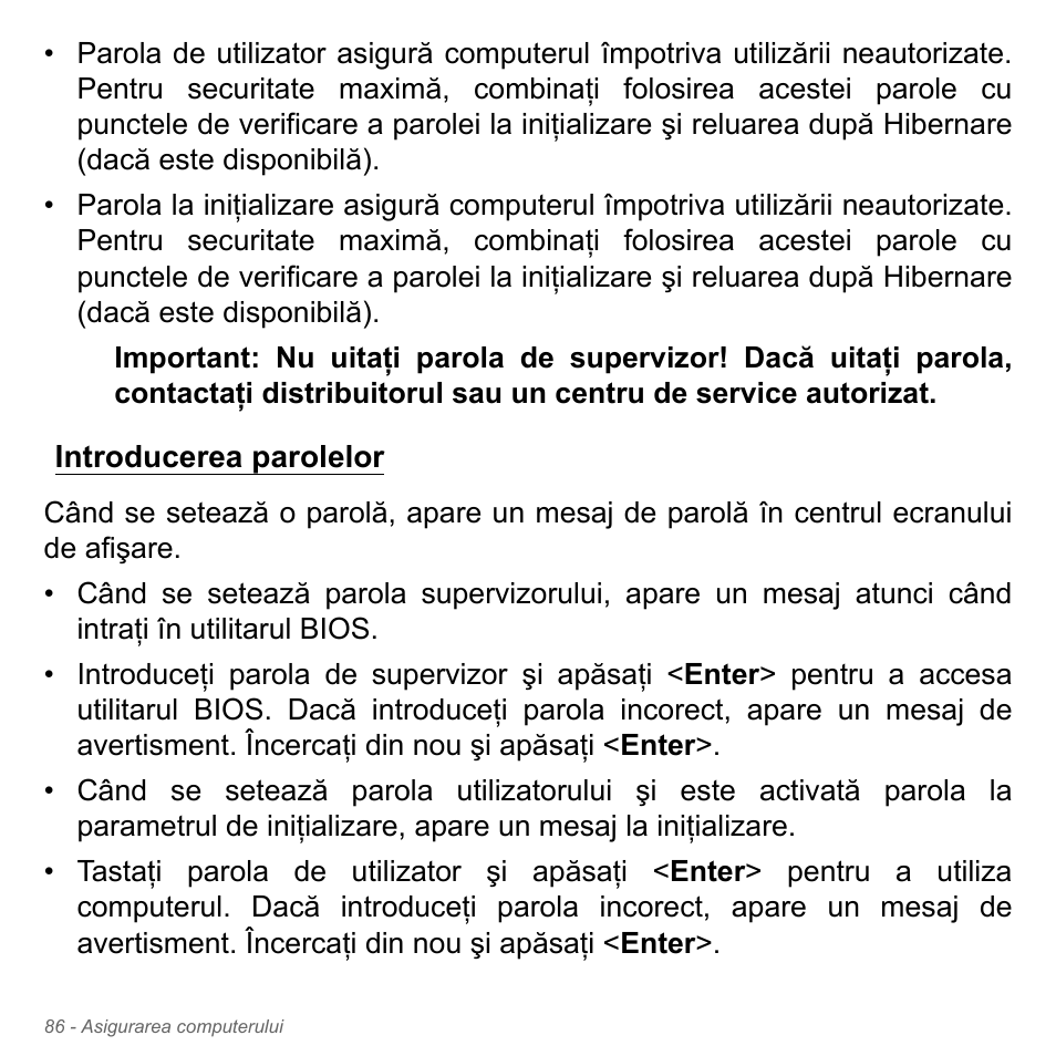 Introducerea parolelor | Acer Aspire V5-551G User Manual | Page 2270 / 3584