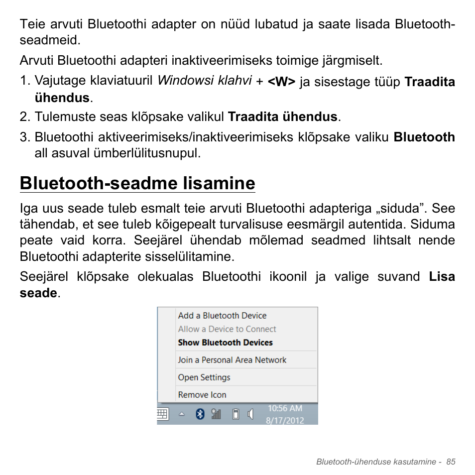 Bluetooth-seadme lisamine | Acer Aspire V5-551G User Manual | Page 2523 / 3584