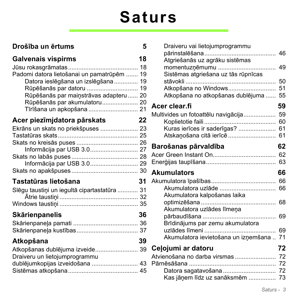 Saturs | Acer Aspire V5-551G User Manual | Page 2555 / 3584