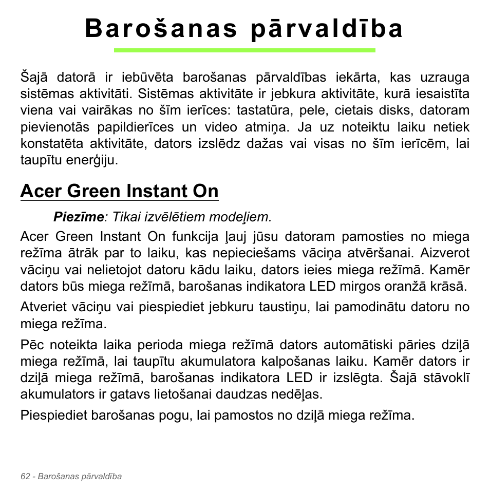 Barošanas pārvaldība, Acer green instant on | Acer Aspire V5-551G User Manual | Page 2614 / 3584