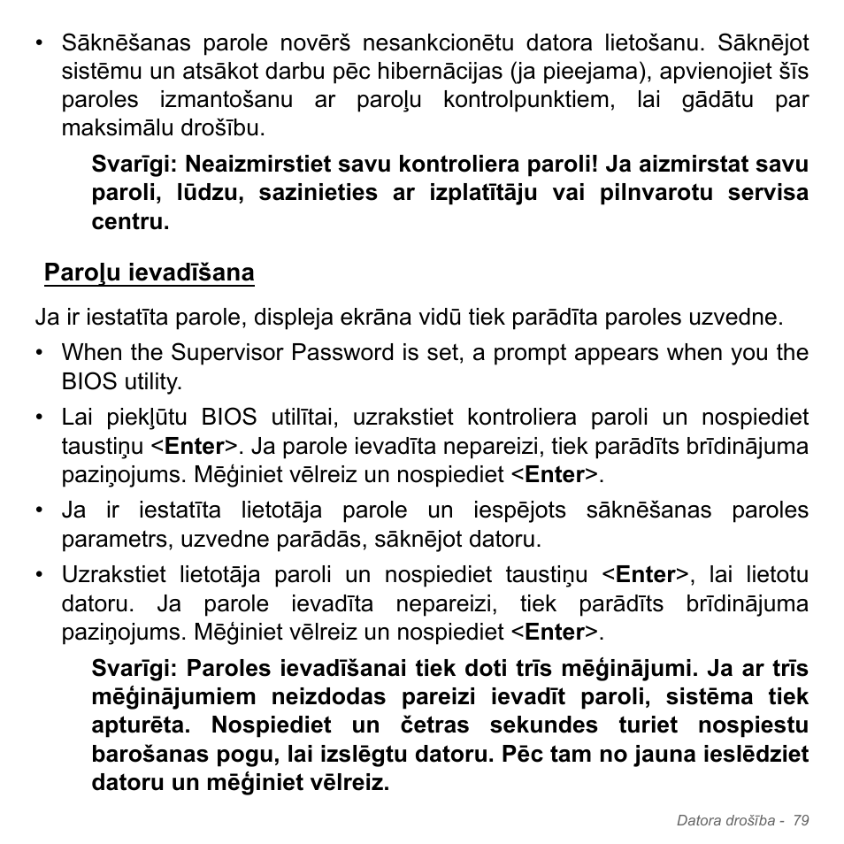 Paroļu ievadīšana | Acer Aspire V5-551G User Manual | Page 2631 / 3584