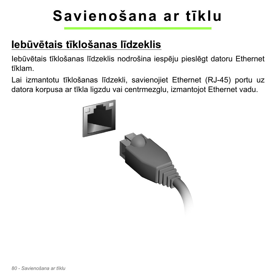 Savienošana ar tīklu, Iebūvētais tīklošanas līdzeklis | Acer Aspire V5-551G User Manual | Page 2632 / 3584