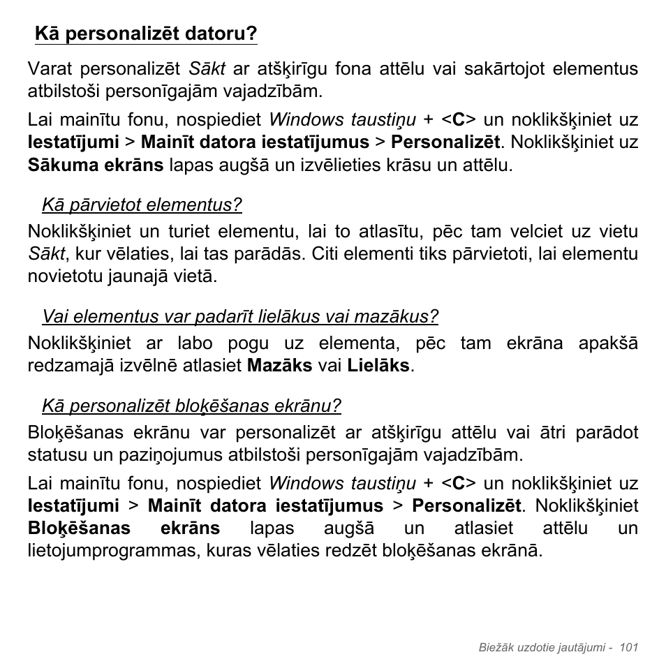 Kā personalizēt datoru | Acer Aspire V5-551G User Manual | Page 2653 / 3584