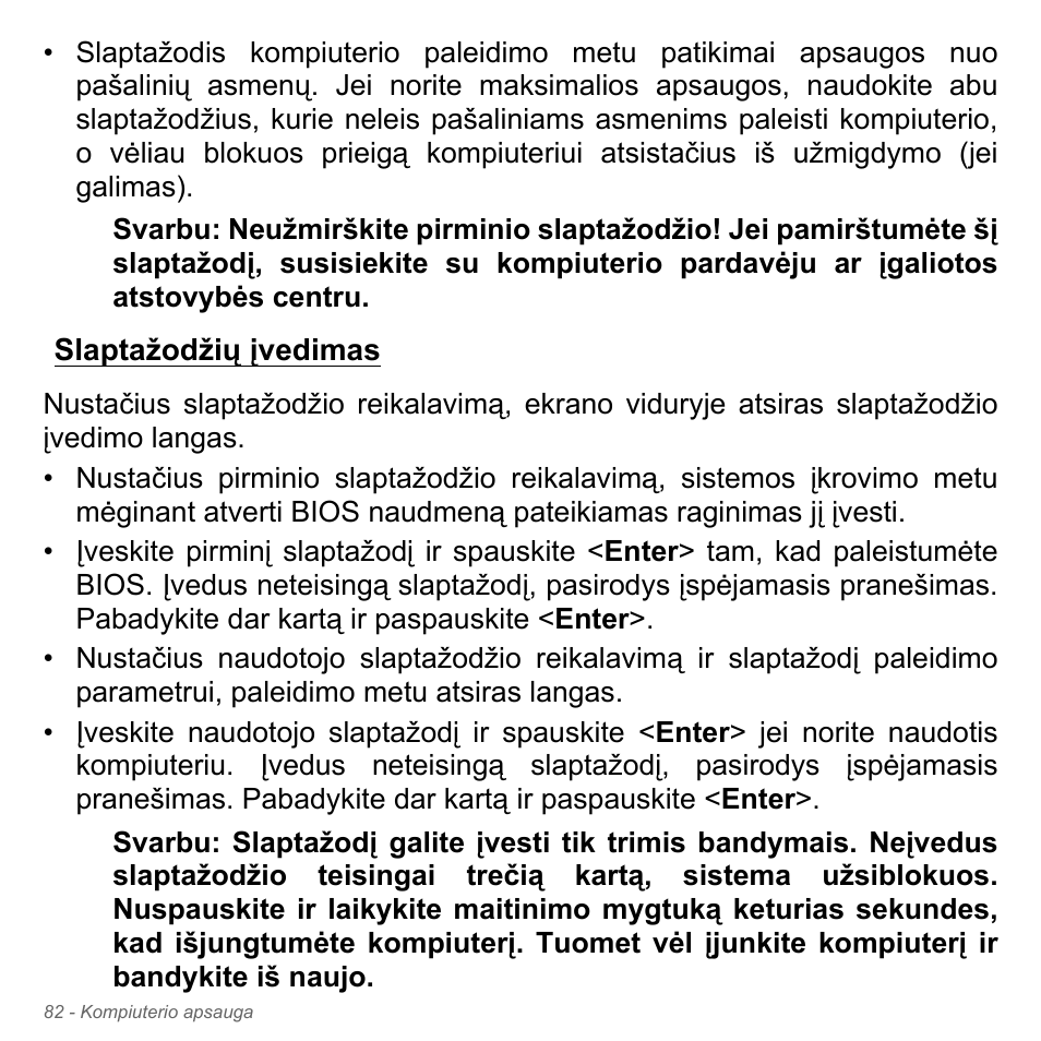 Slaptažodžių įvedimas | Acer Aspire V5-551G User Manual | Page 2748 / 3584