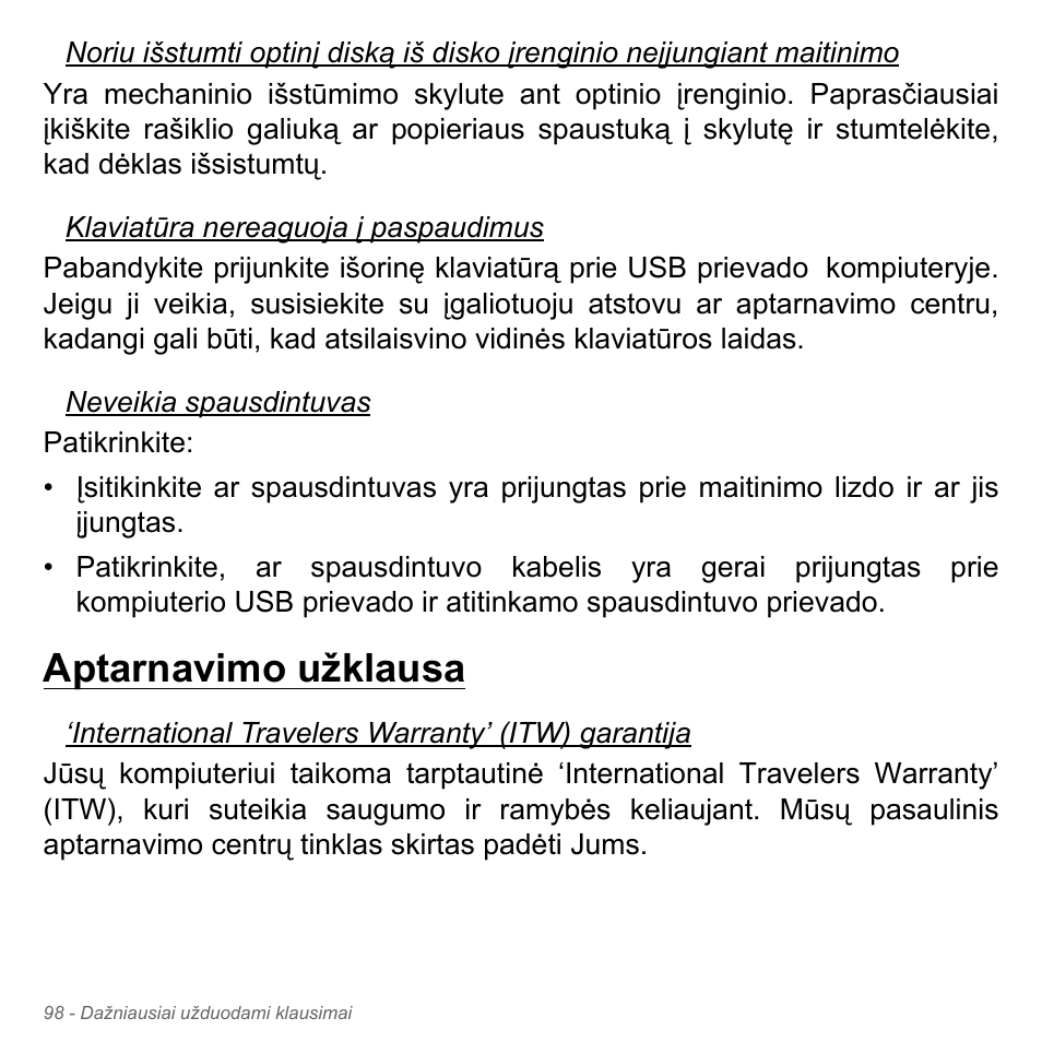 Aptarnavimo užklausa | Acer Aspire V5-551G User Manual | Page 2764 / 3584