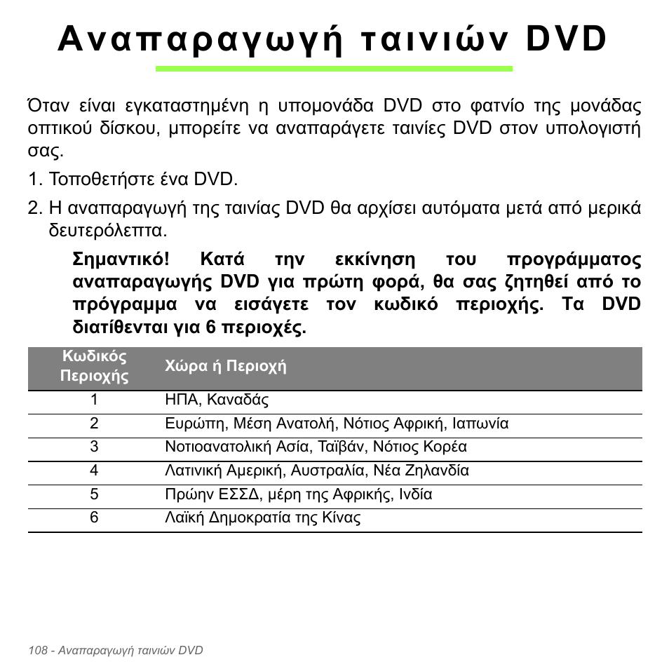 Αναπαραγωγή ταινιών dvd | Acer Aspire V5-551G User Manual | Page 2892 / 3584