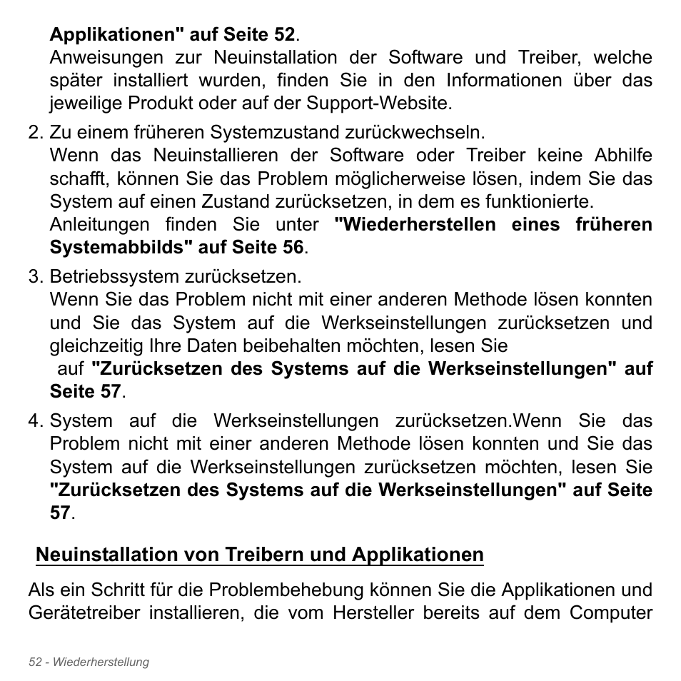 Neuinstallation von treibern und applikationen | Acer Aspire V5-551G User Manual | Page 292 / 3584