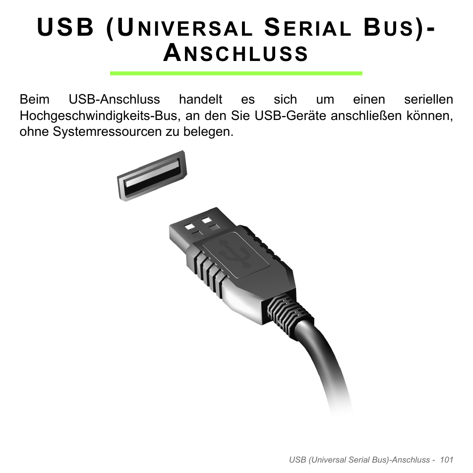 Usb (universal serial bus)- anschluss, Usb (u | Acer Aspire V5-551G User Manual | Page 341 / 3584