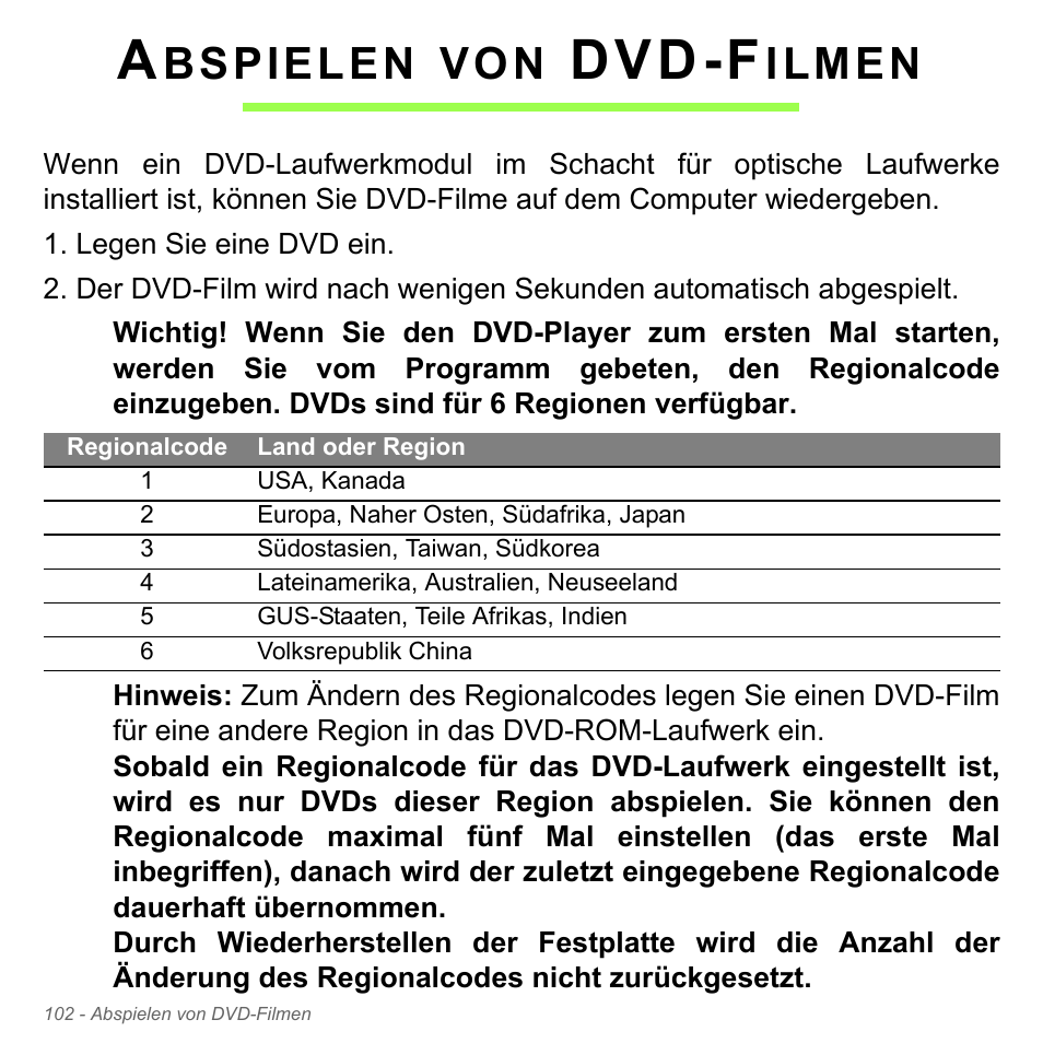 Abspielen von dvd-filmen, Dvd-f, Bspielen | Ilmen | Acer Aspire V5-551G User Manual | Page 342 / 3584