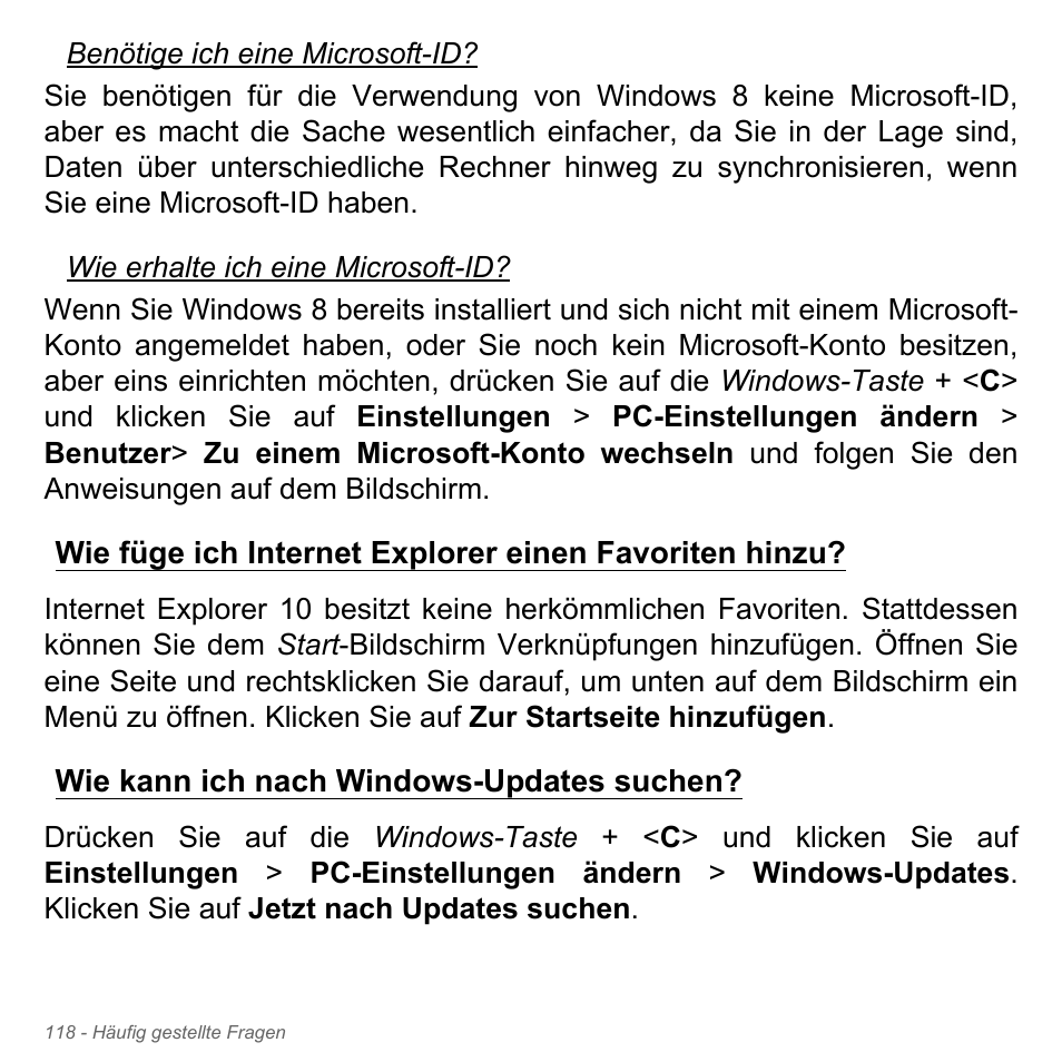 Wie kann ich nach windows-updates suchen | Acer Aspire V5-551G User Manual | Page 358 / 3584