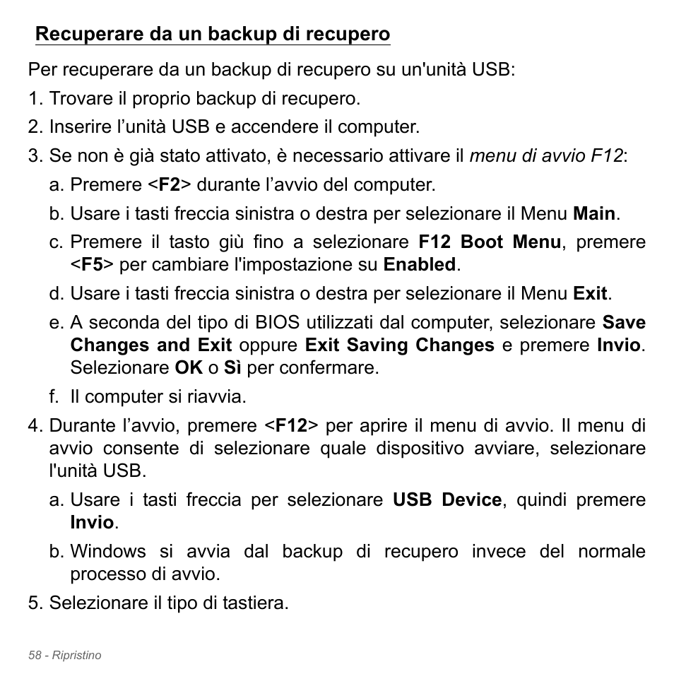 Recuperare da un backup di recupero | Acer Aspire V5-551G User Manual | Page 428 / 3584