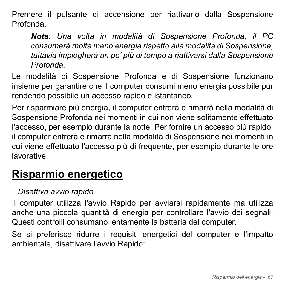 Risparmio energetico | Acer Aspire V5-551G User Manual | Page 437 / 3584