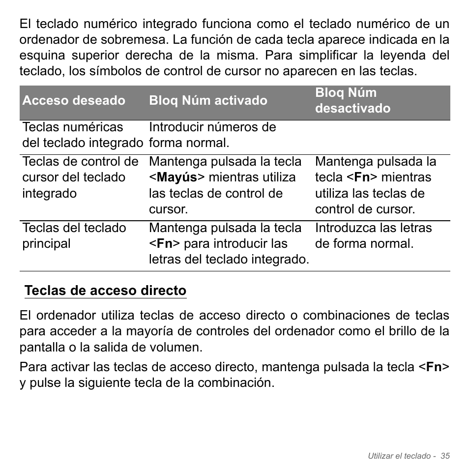 Teclas de acceso directo | Acer Aspire V5-551G User Manual | Page 527 / 3584