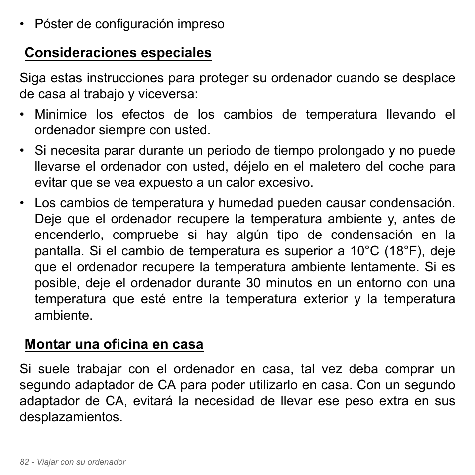 Consideraciones especiales, Montar una oficina en casa | Acer Aspire V5-551G User Manual | Page 574 / 3584