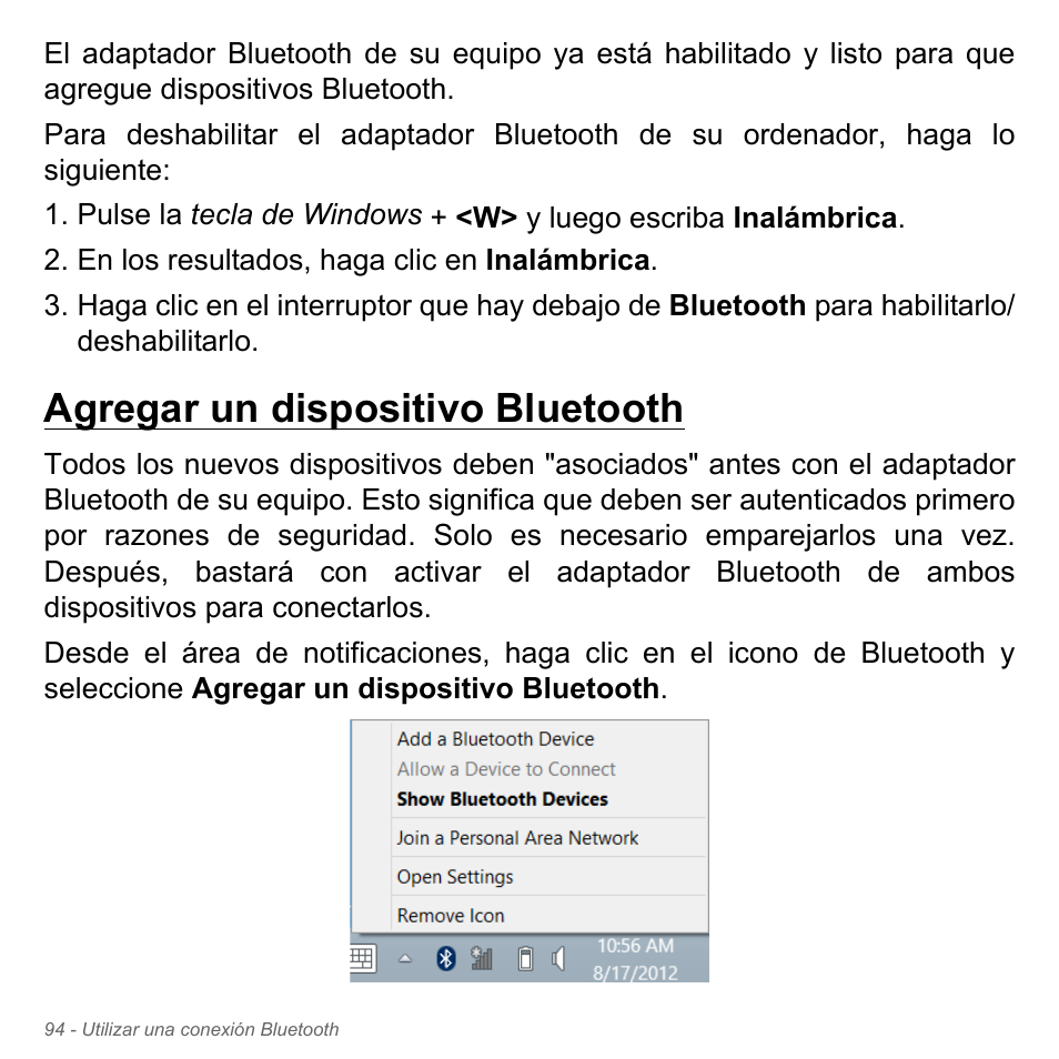 Agregar un dispositivo bluetooth | Acer Aspire V5-551G User Manual | Page 586 / 3584