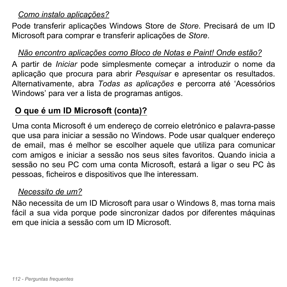 O que é um id microsoft (conta) | Acer Aspire V5-551G User Manual | Page 730 / 3584