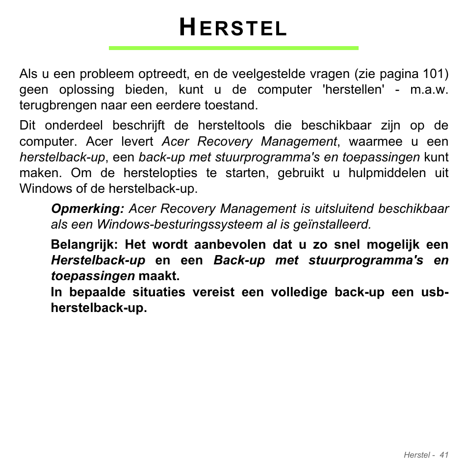 Herstel, Erstel | Acer Aspire V5-551G User Manual | Page 783 / 3584