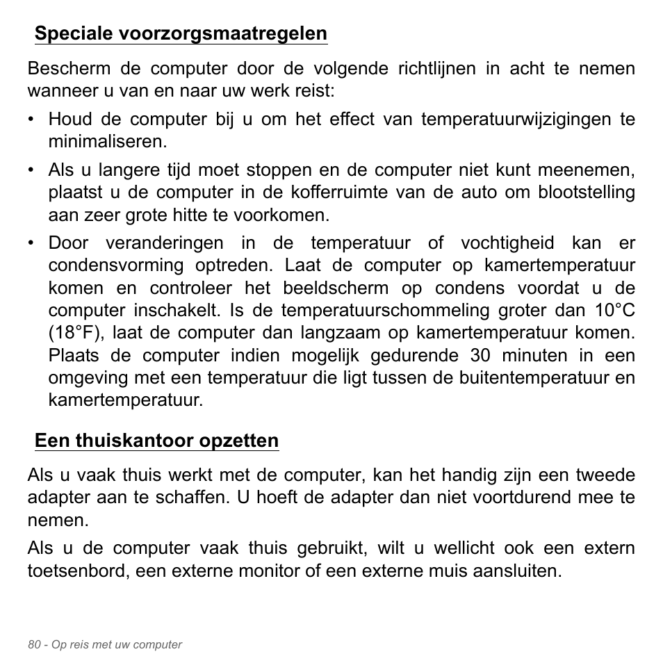 Speciale voorzorgsmaatregelen, Een thuiskantoor opzetten | Acer Aspire V5-551G User Manual | Page 822 / 3584