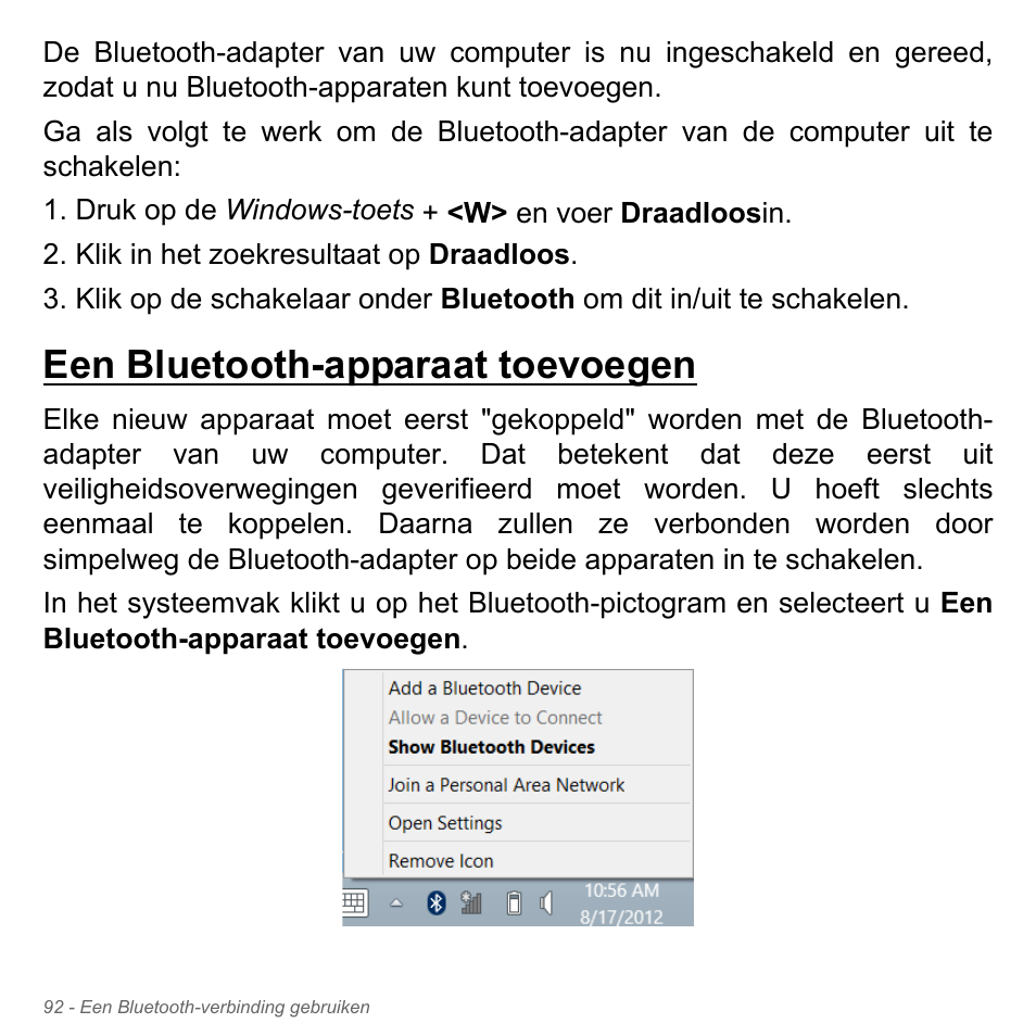 Een bluetooth-apparaat toevoegen | Acer Aspire V5-551G User Manual | Page 834 / 3584