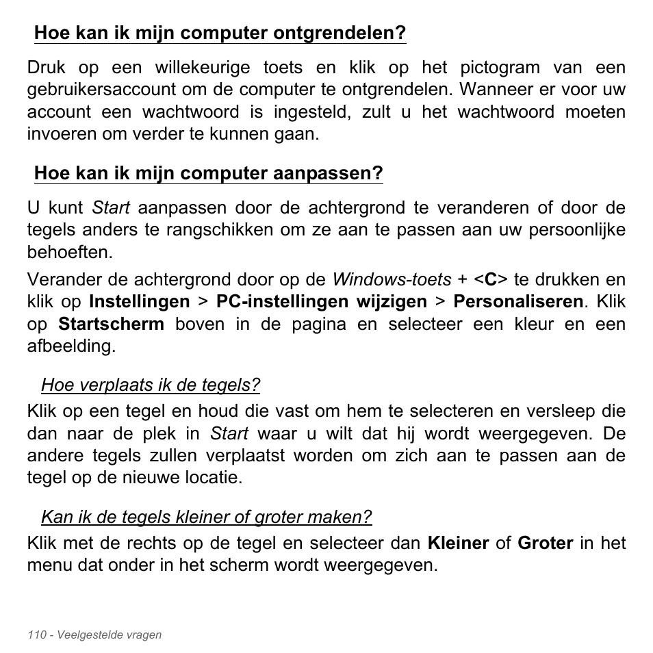 Hoe kan ik mijn computer ontgrendelen, Hoe kan ik mijn computer aanpassen | Acer Aspire V5-551G User Manual | Page 852 / 3584