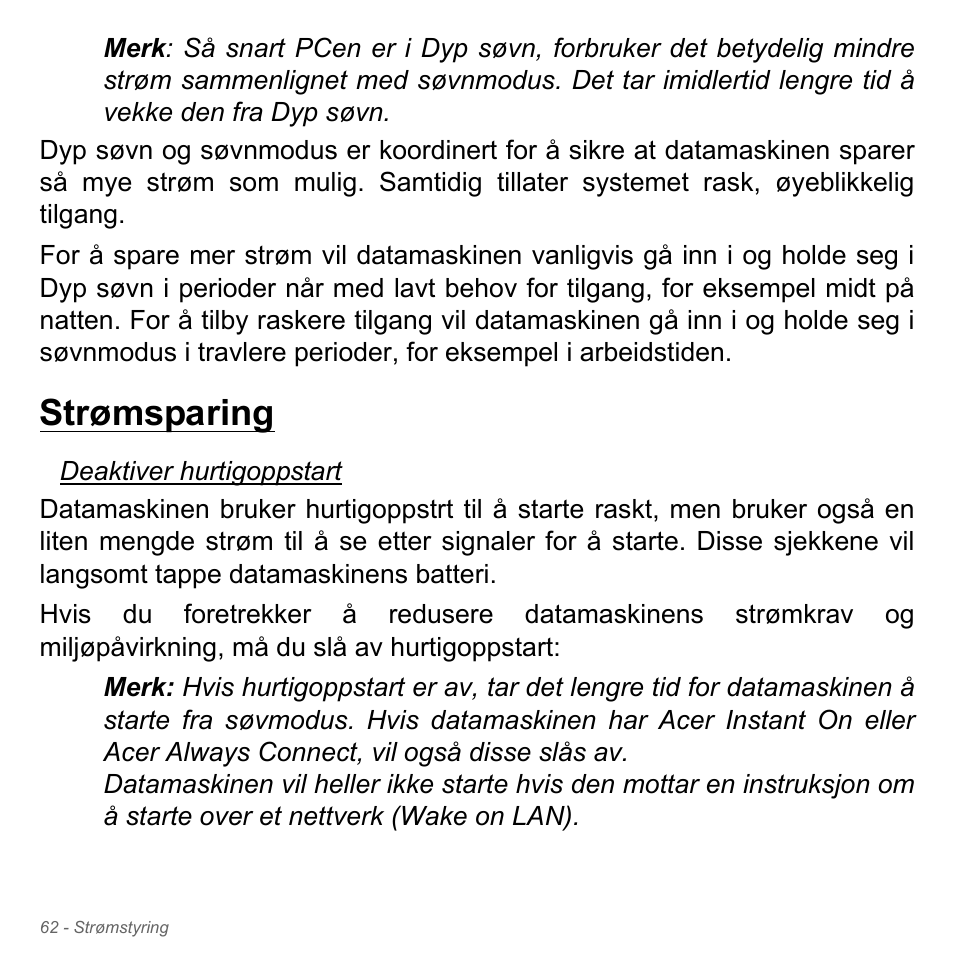 Strømsparing | Acer Aspire V5-551G User Manual | Page 928 / 3584