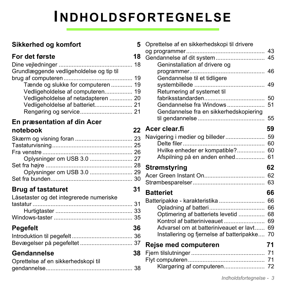 Ndholdsfortegnelse | Acer Aspire V5-551G User Manual | Page 981 / 3584