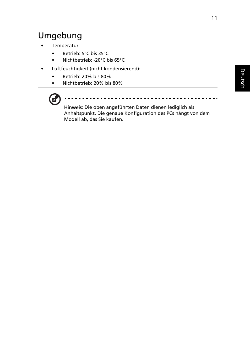 Umgebung | Acer Aspire 4553G User Manual | Page 35 / 332