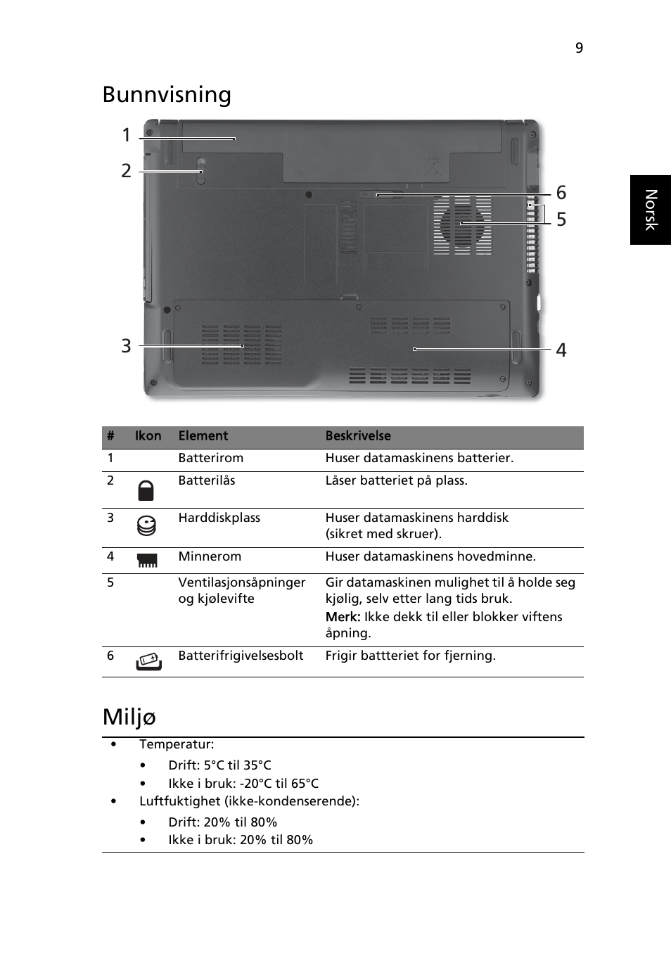 Bunnvisning, Miljø, Bunnvisning miljø | Acer Aspire 4551G User Manual | Page 83 / 314