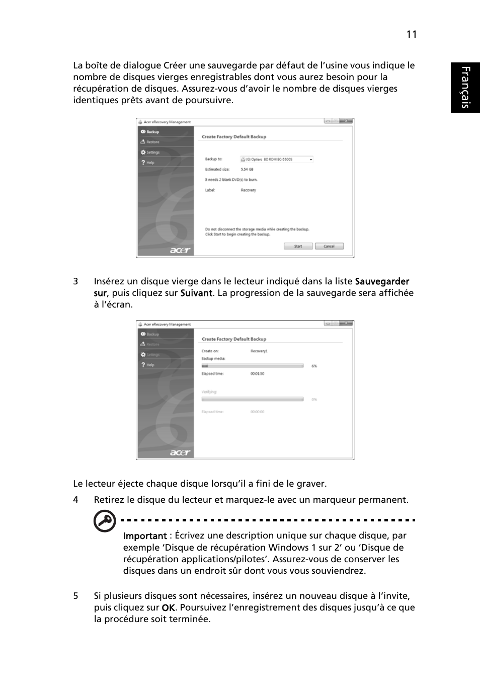 Français | Acer Aspire 5733Z User Manual | Page 109 / 2348