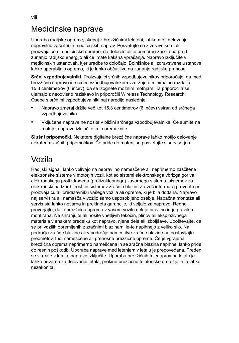 Medicinske naprave, Vozila | Acer Aspire 5733Z User Manual | Page 1224 / 2348
