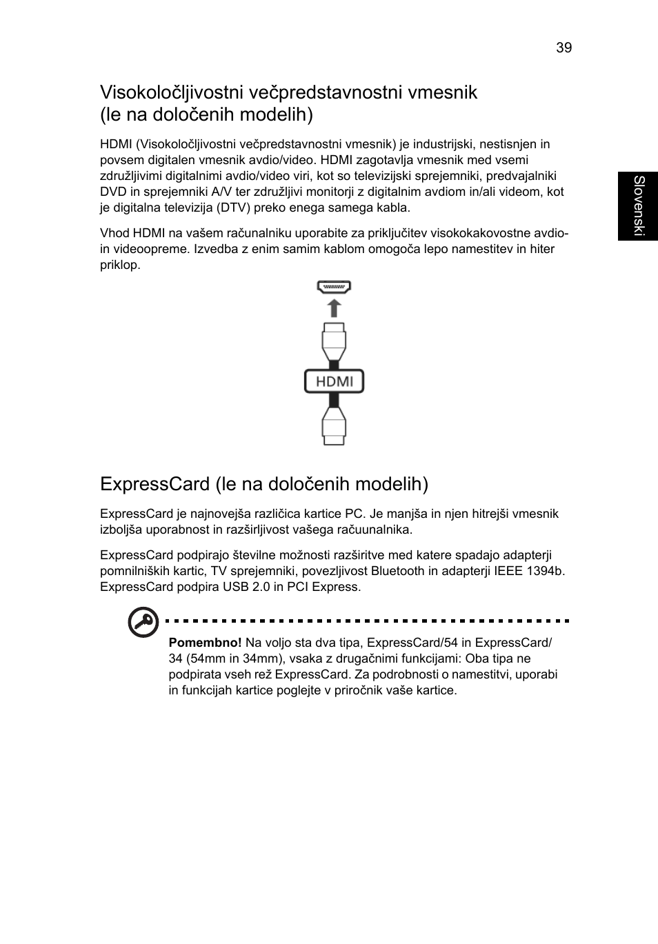 Expresscard (le na določenih modelih) | Acer Aspire 5733Z User Manual | Page 1275 / 2348
