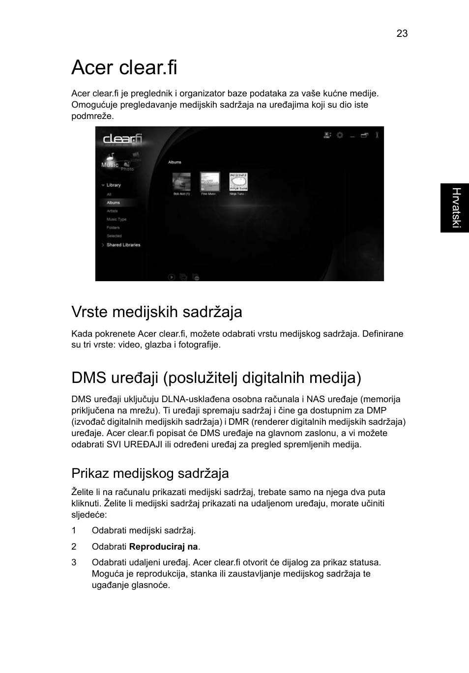 Acer clear.fi, Vrste medijskih sadržaja, Dms uređaji (poslužitelj digitalnih medija) | Prikaz medijskog sadržaja | Acer Aspire 5733Z User Manual | Page 1335 / 2348