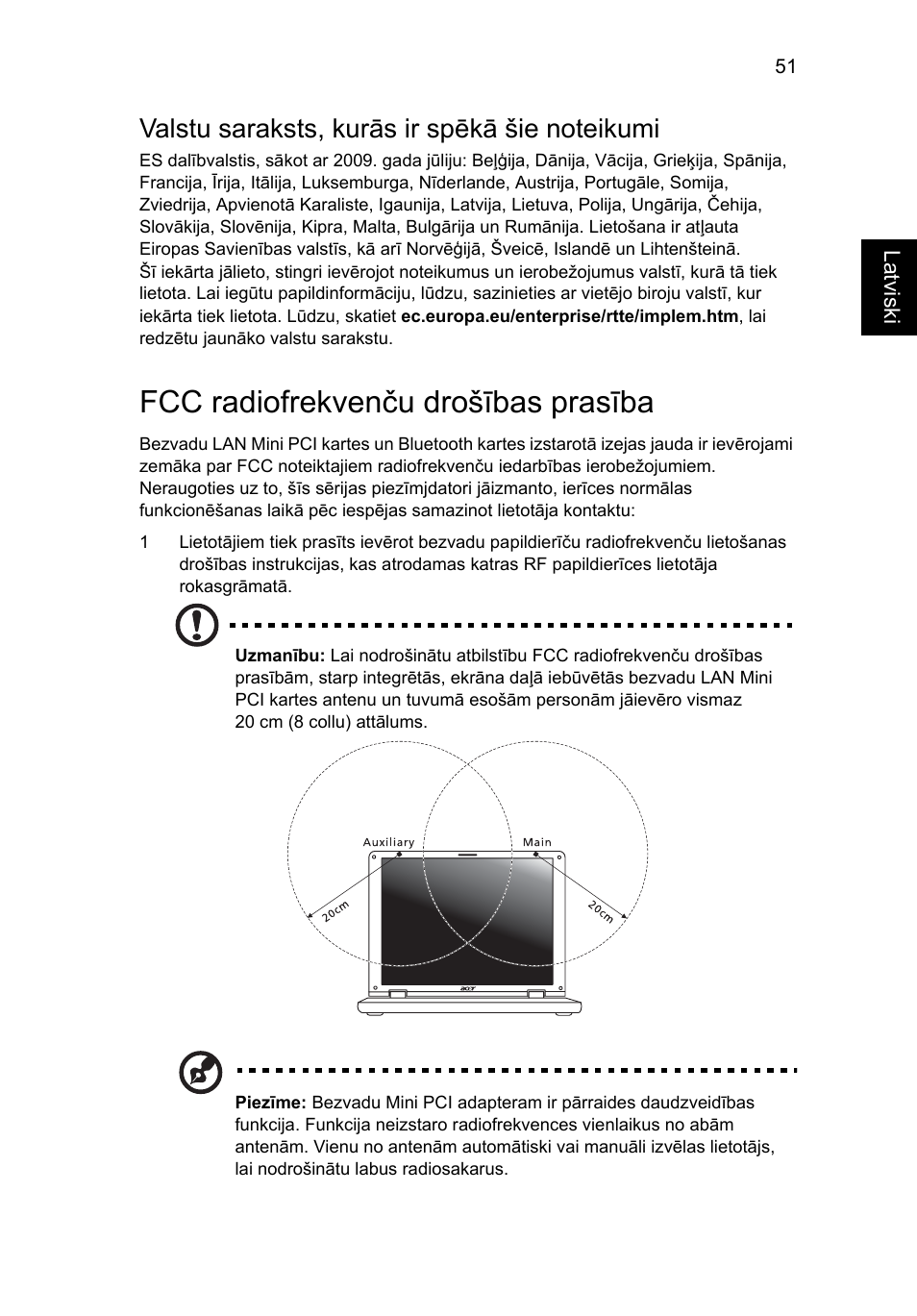 Fcc radiofrekvenču drošības prasība | Acer Aspire 5733Z User Manual | Page 1669 / 2348