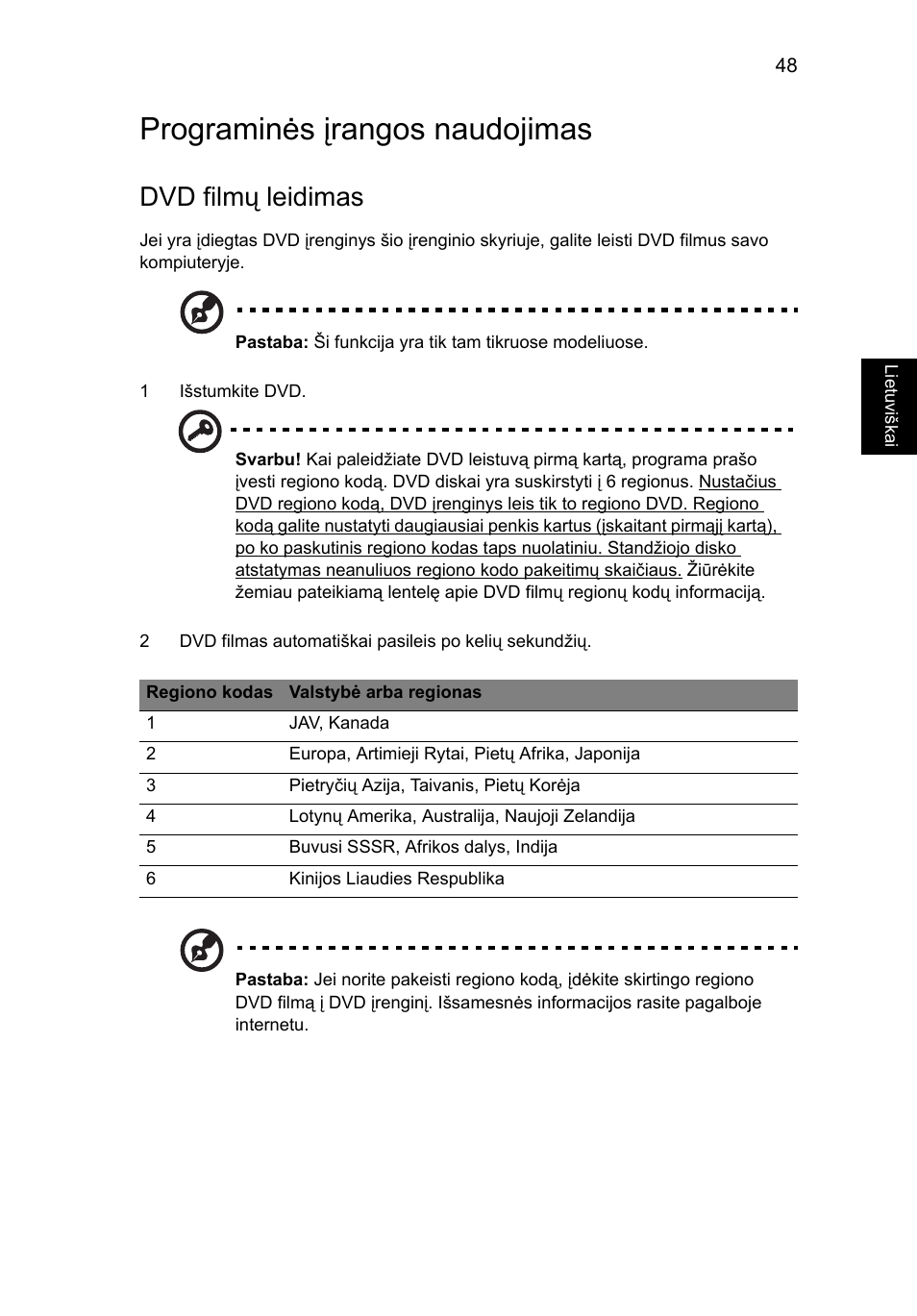 Programinės įrangos naudojimas, Dvd filmų leidimas | Acer Aspire 5733Z User Manual | Page 1737 / 2348