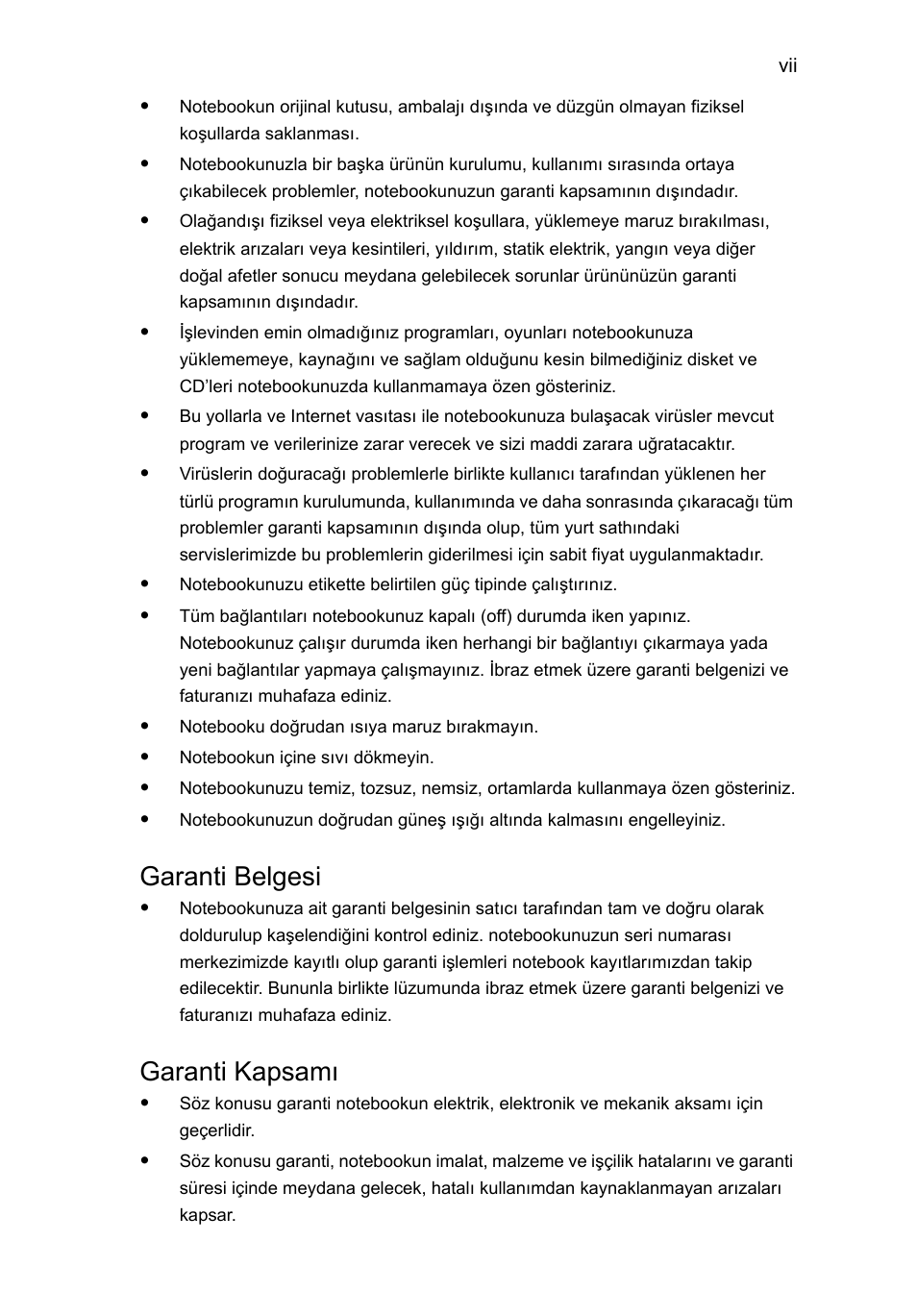 Garanti belgesi, Garanti kapsamı | Acer Aspire 5733Z User Manual | Page 1835 / 2348