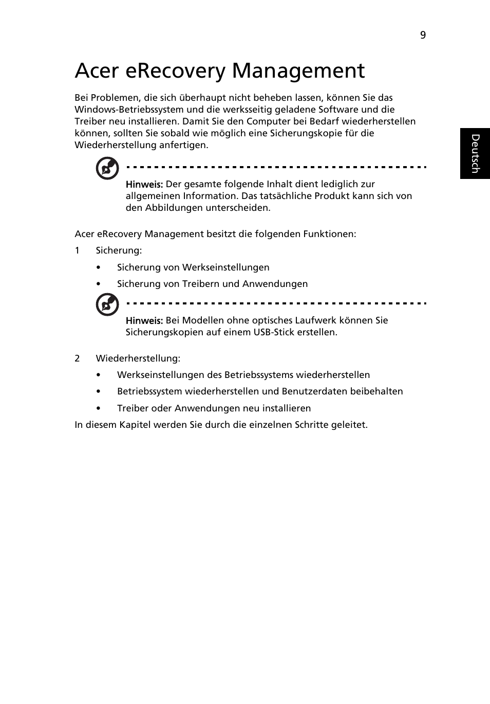 Acer erecovery management | Acer Aspire 5733Z User Manual | Page 187 / 2348