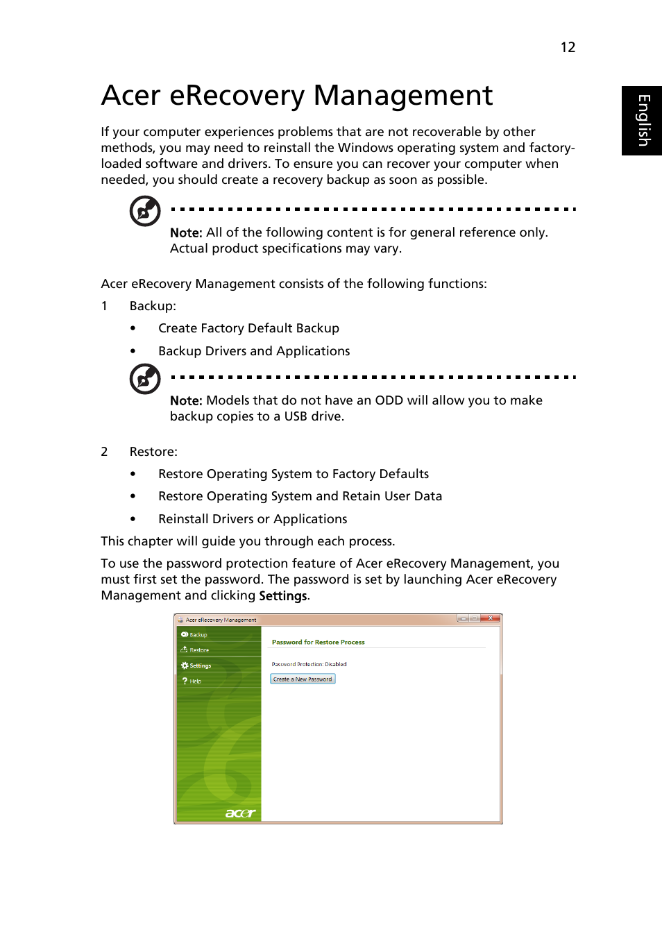 Acer erecovery management | Acer Aspire 5733Z User Manual | Page 30 / 2348