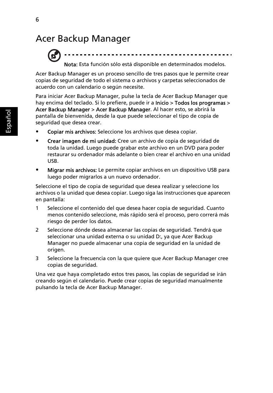 Acer backup manager | Acer Aspire 5733Z User Manual | Page 340 / 2348