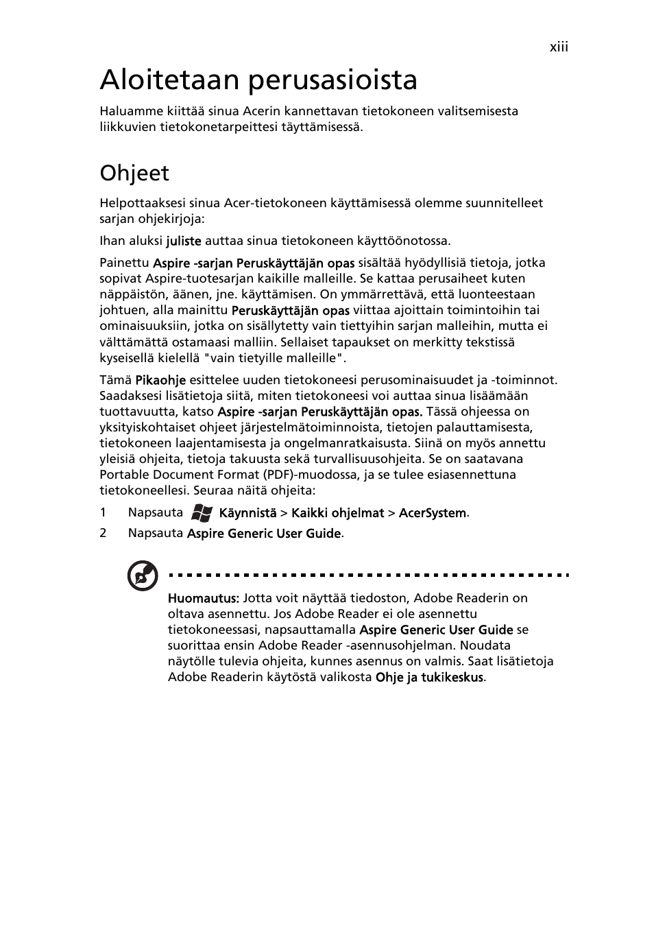Aloitetaan perusasioista, Ohjeet | Acer Aspire 5733Z User Manual | Page 775 / 2348