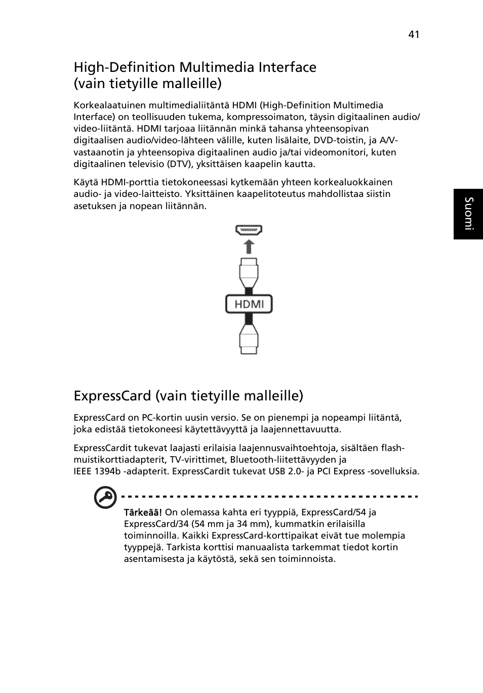 Expresscard (vain tietyille malleille) | Acer Aspire 5733Z User Manual | Page 823 / 2348