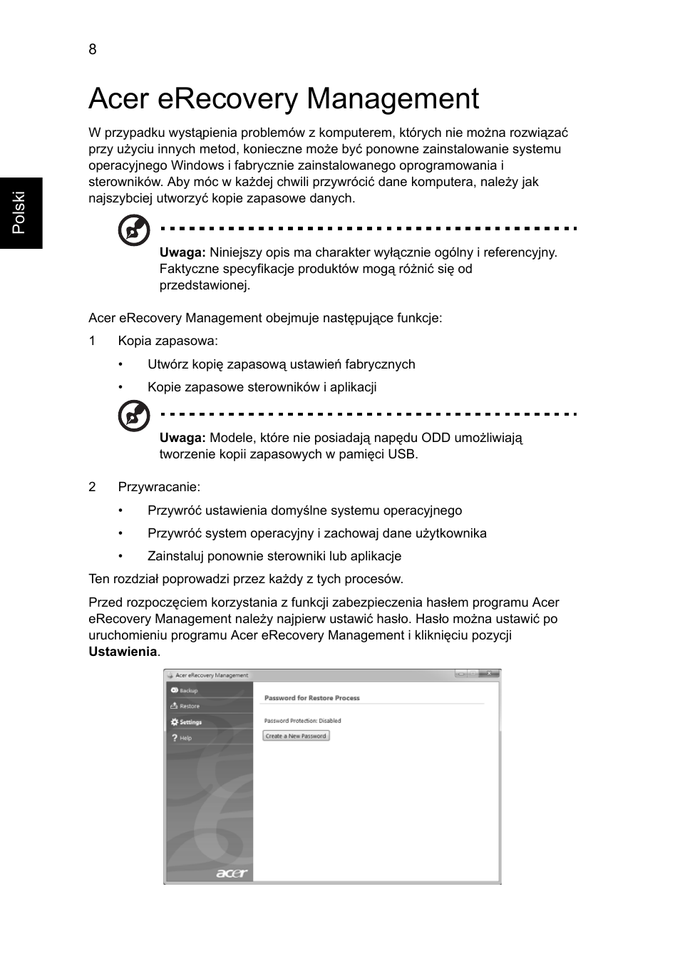 Acer erecovery management | Acer Aspire 5733Z User Manual | Page 944 / 2348