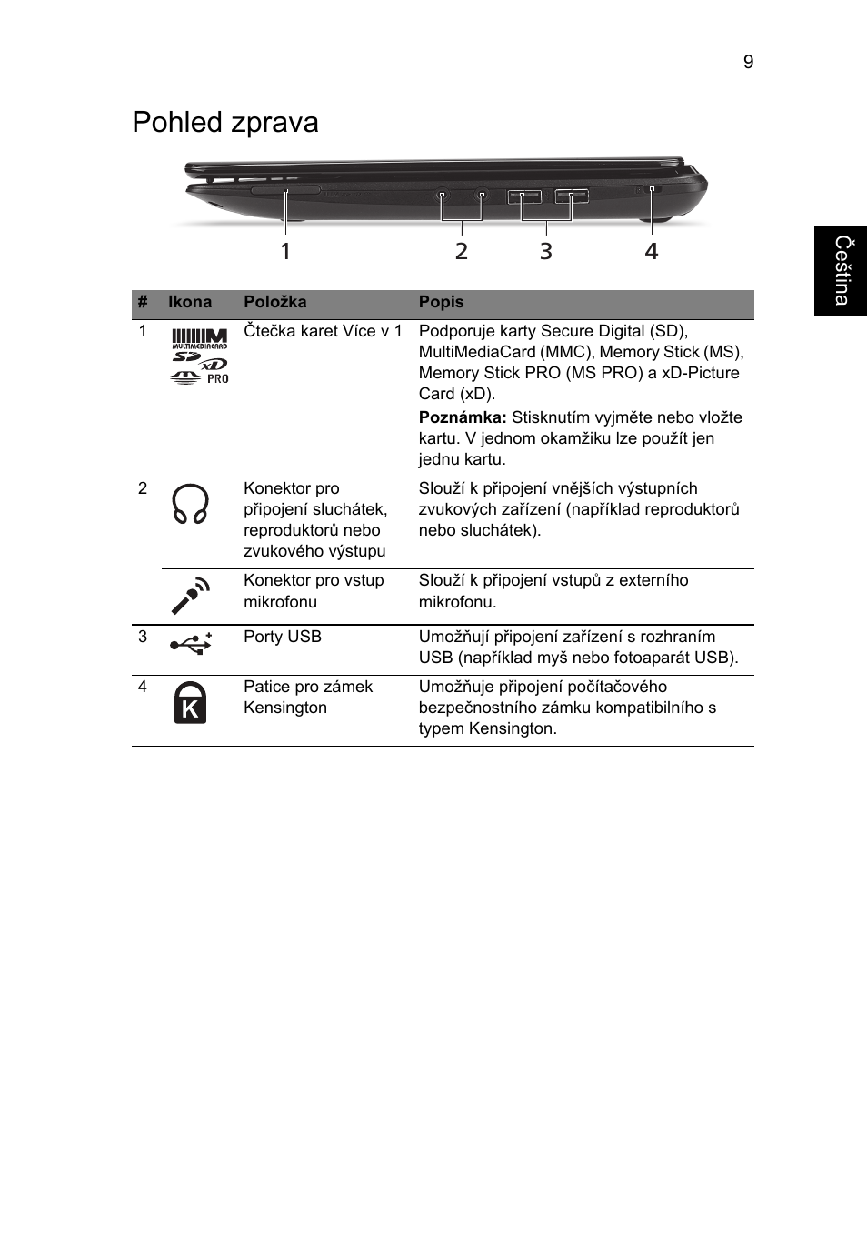 Pohled zprava | Acer AO722 User Manual | Page 151 / 294