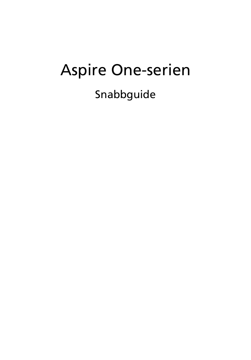 Svenska, Aspire one-serien | Acer AO722 User Manual | Page 93 / 294